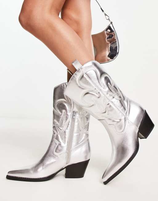 Public desire store silver boots