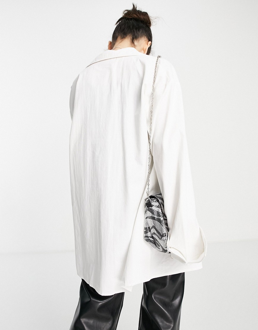 Camicia oversize bianca con polsini ampi-Bianco - Public Desire Camicia donna  - immagine2