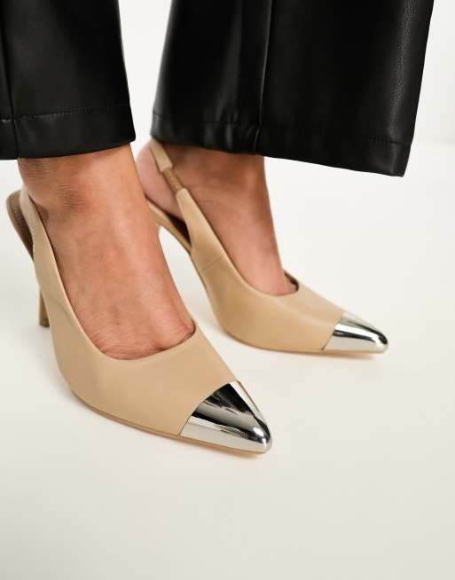 Beige hot sale slingback pumps