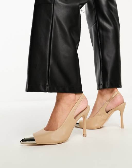 Public Desire Camrin slingback heels in beige, 4 of 4