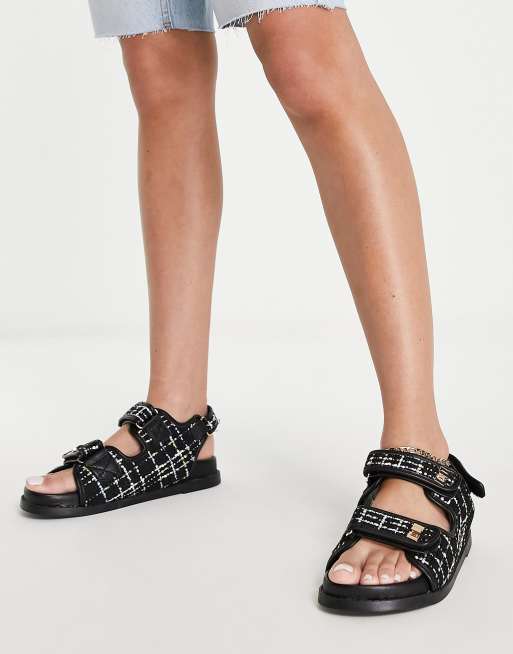 Public Desire - Carmen - Flade sandaler i sort/multifarve 
