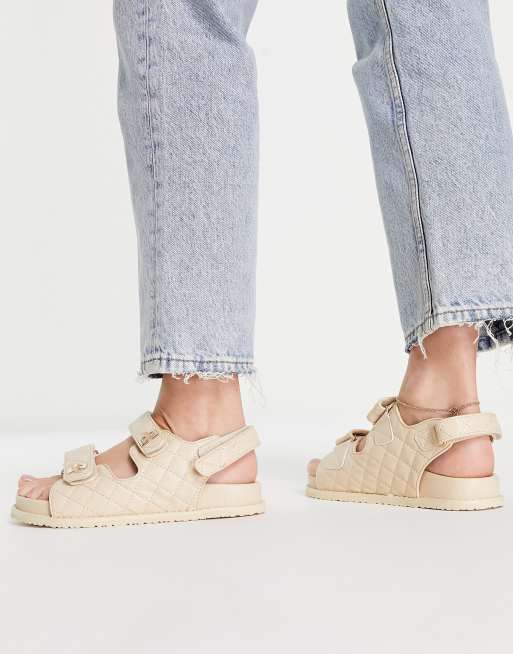 Beige quilted sandals new arrivals