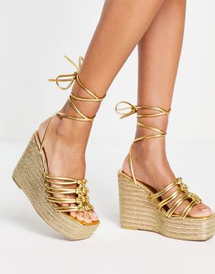 gold espadrille wedges