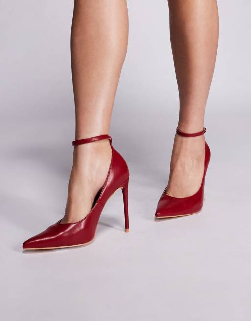 Public Desire - Chantilly - Chaussures à talon et bride cheville - Rouge, 4 de 4