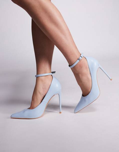 Public Desire - Chantilly - Schoenen met hoge hak en strikbanden in babyblauw - view 1