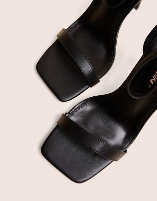 Public Desire Chaos pu square toe strappy barely there stiletto