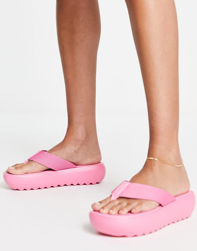 Public Desire Cia chunky toe post sandals in pink