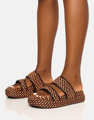  Cierra double strap patterned platform sandal 