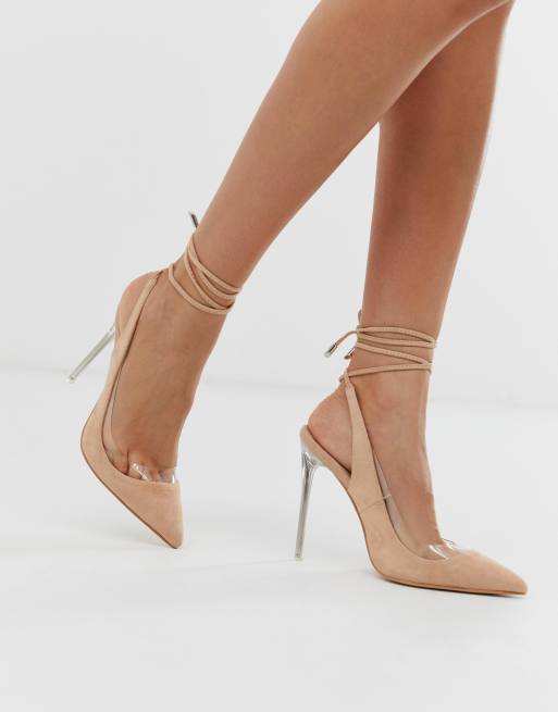 Blush 2025 clear heels