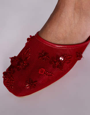 Public Desire Clarkie Embellished Slip On Mules