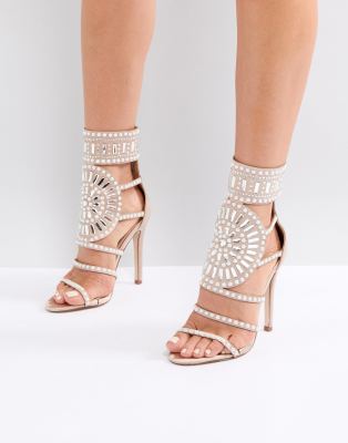 public desire cleopatra embellished heeled sandals