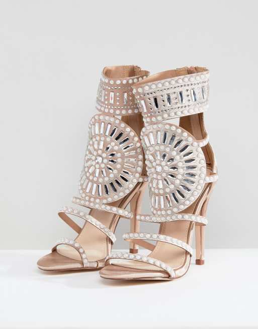 Public desire cleopatra 2025 embellished heeled sandals