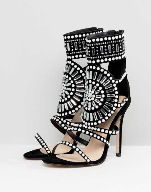 Public desire cleopatra 2025 embellished heeled sandals