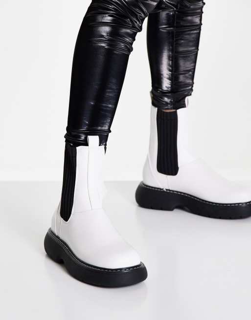 White hot sale latex boots