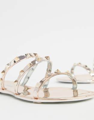 rose gold studded sandals