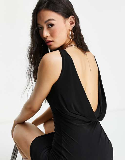 Black cowl 2025 back dress