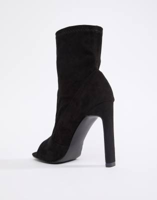 black open toe boots