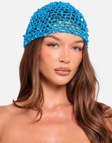 Public Desire Crochet sequin head piec in blue - view 1