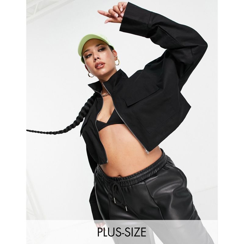 Giacche gvSaz Public Desire Curve - Camicia giacca nera corta multitasche