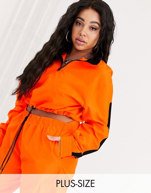 Public Desire Curve high neck tracksuit top with contrast detail co-ord