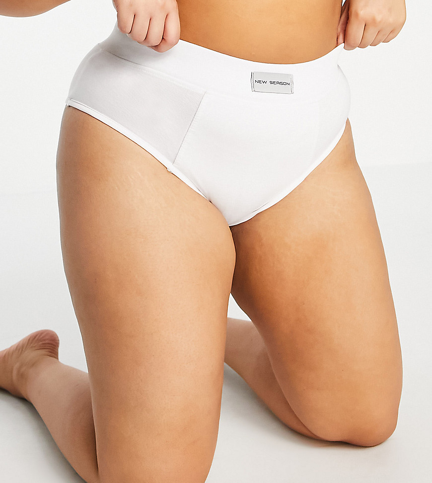 Public Desire Curve high waisted briefs in white cotton