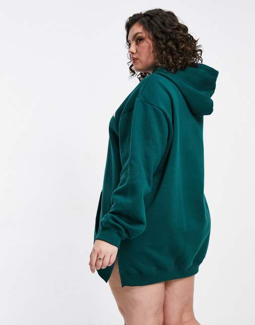 green long sleeve dress amazon Vintage 90s Olive Green Hooded Linen Mini Dress main image 0