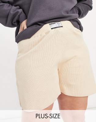 Public Desire Curve motif waffle boxer short in beige - ASOS Price Checker