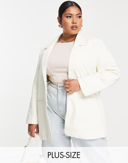 Plus size 2025 cream blazer