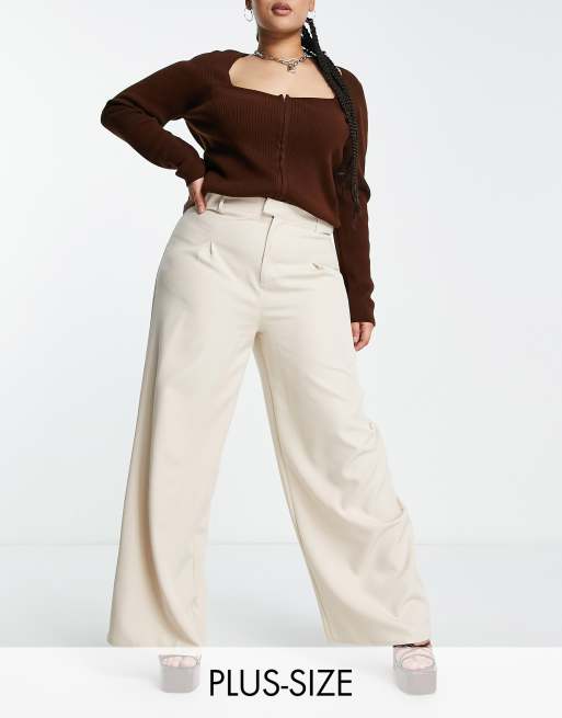 Public Desire Curve - Pantaloni sartoriali color avena