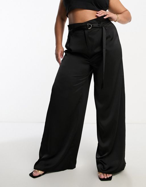 Public Desire Curve paperbag high waist pants in black