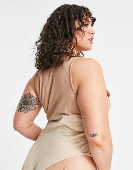 Public Desire Curve race bodysuit in brown dip dye, 2 of 4