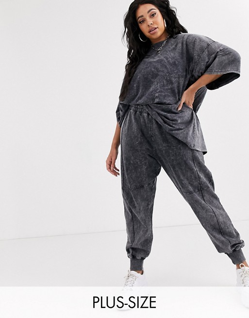 Public Desire Curve relaxed tracksuit bottoms in acid wash co-ord
