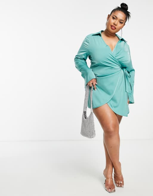 Aqua wrap cheap dress