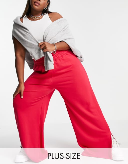 Plus size 2025 wide leg sweatpants