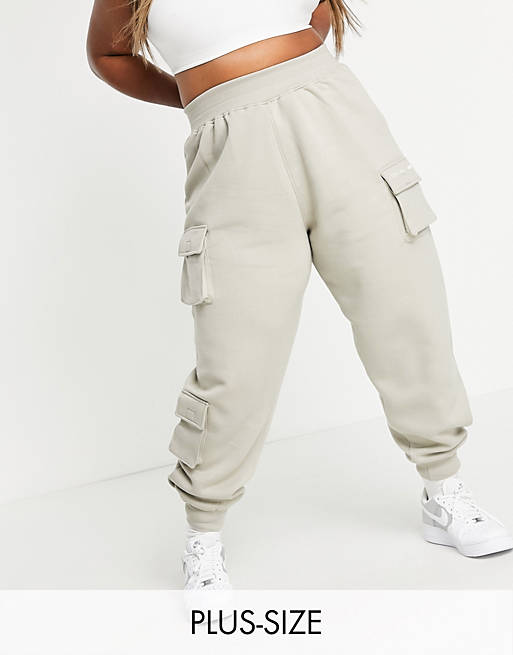 Public Desire Curve x Amber Gill pocket detail cuffed cargo trouser in taupe