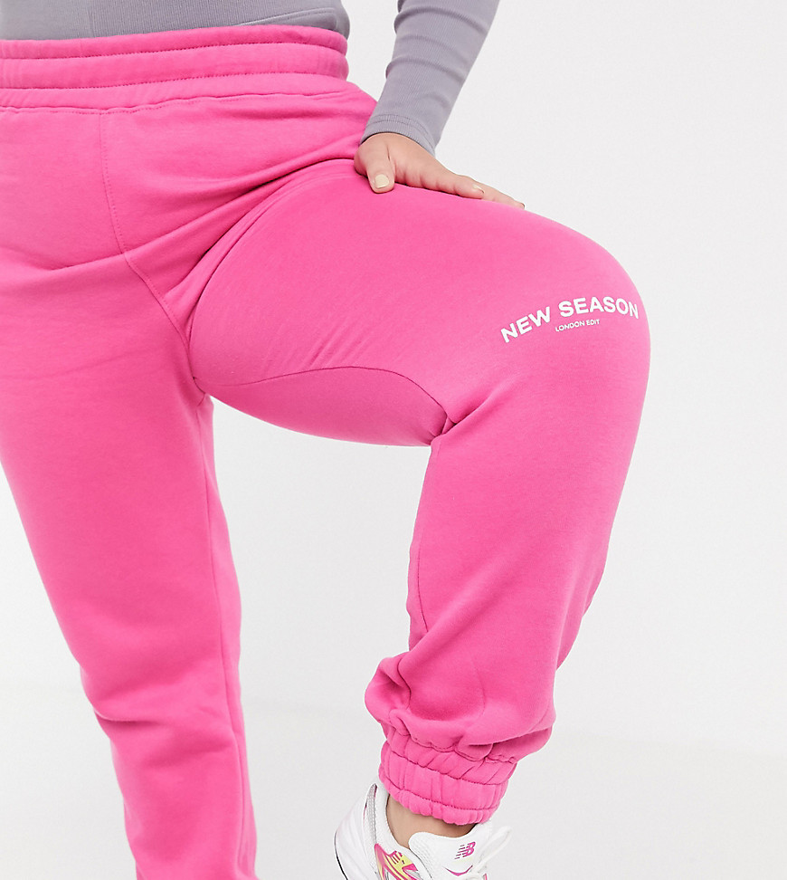 Public Desire Curve x Carms relaxed cuffed joggers co-ord-Pink