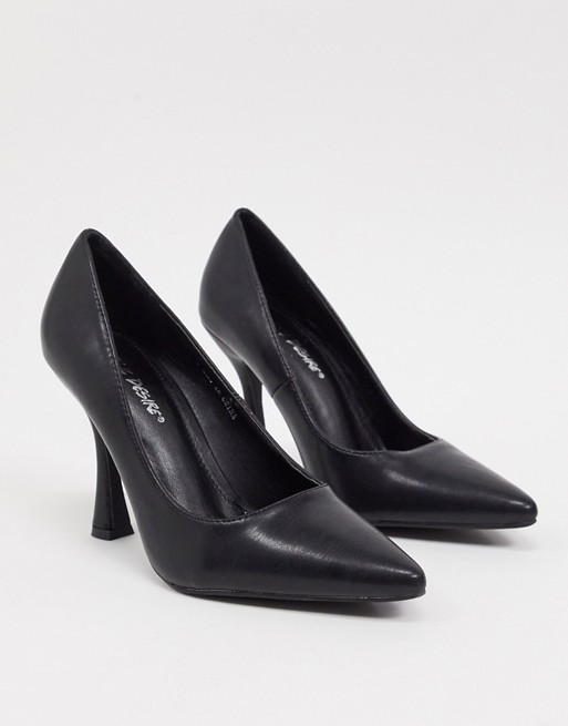 Public Desire Dahlia feature heeled shoe in black