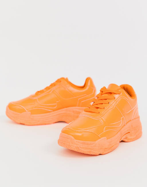 Fluorescent top orange sneakers