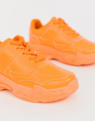 orange color sneakers