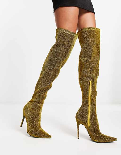 Gold over 2025 the knee boots