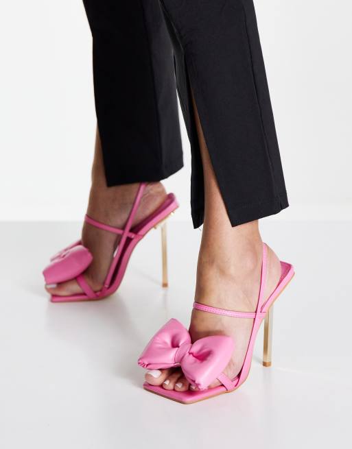 Public Desire – Dawn – Rosa klacksandaler med rosett