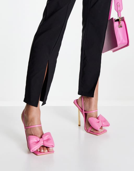 Public Desire - Dawn - Sandali con tacco rosa con fiocco, 3 di 4