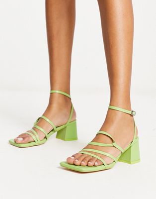Public Desire Dayla mid heeled shoes in patent mint - ASOS Price Checker