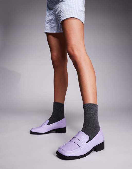 Public Desire Decaf loafers in purple croc, 4 of 4