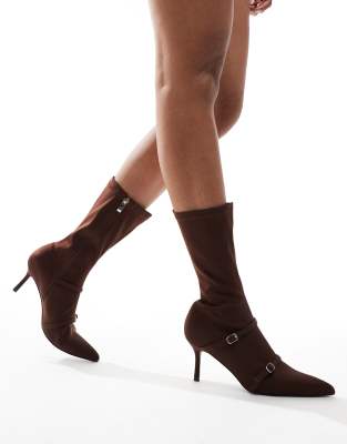  Denny heeled pull on Ankle boots with buckles 