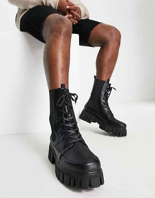 aangenaam elektrode Allemaal Public Desire - Desda - Laarzen met veters in zwart | ASOS