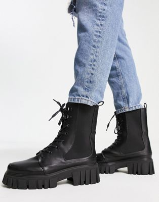 Public Desire desda lace up boots in black