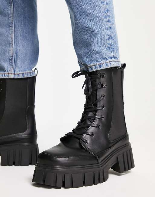 Public Desire Desda Stivali stringati neri ASOS