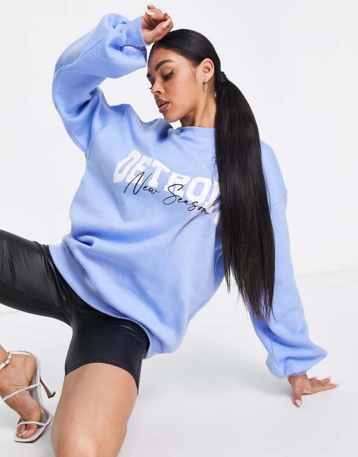 Public Desire – Detroit – Blå sweatshirt i oversize med logga