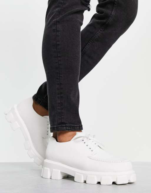 Public Desire Dexter chunky lace-up shoes in white | ASOS